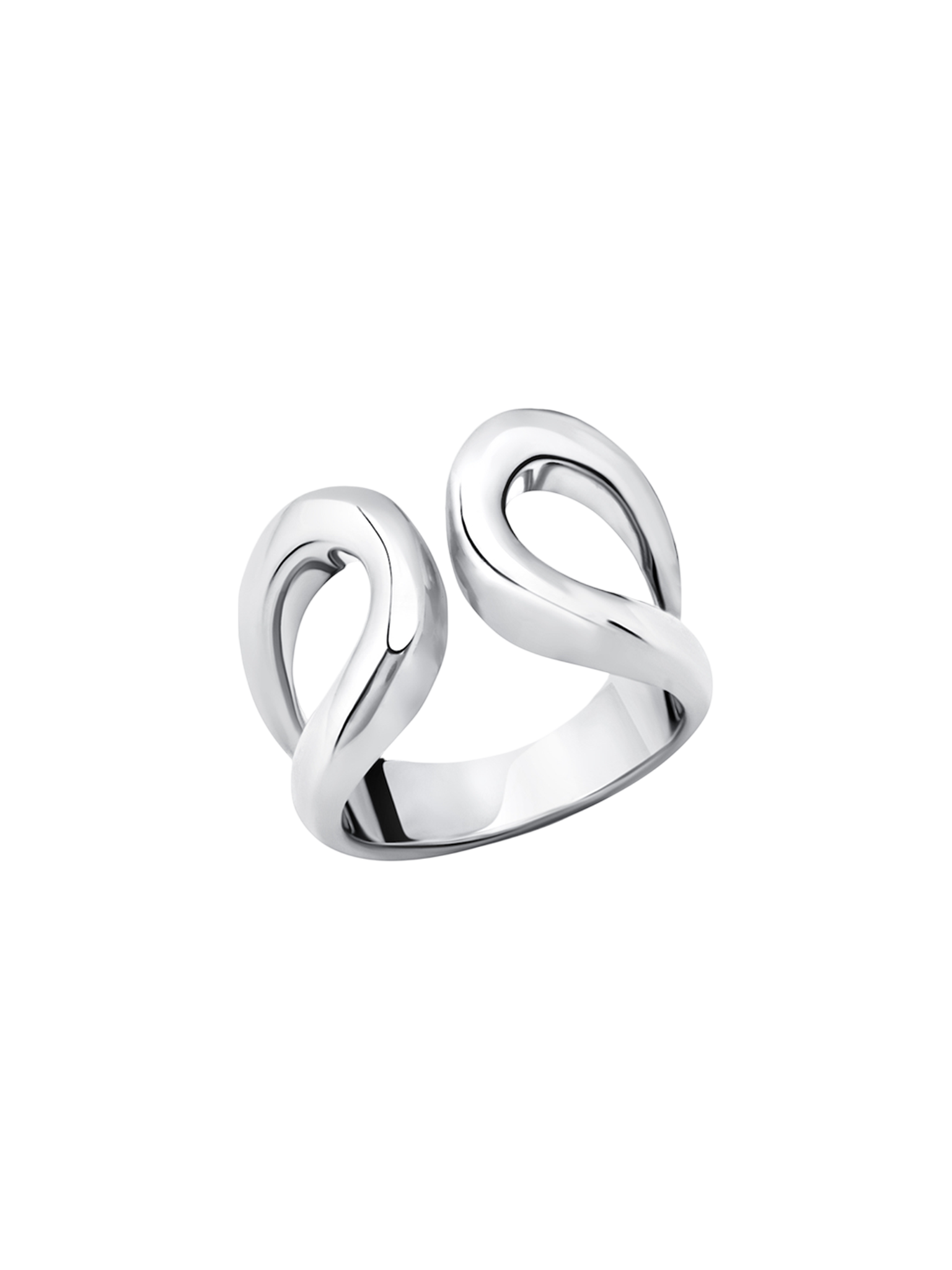 Double beam ring sterling silver